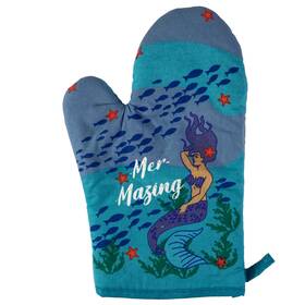 021mermazingma Crazy Dog Tshirts Mer-mazing Oven Mitt Funny Mermaid Ocean Sea Mystical Kitchen Glove