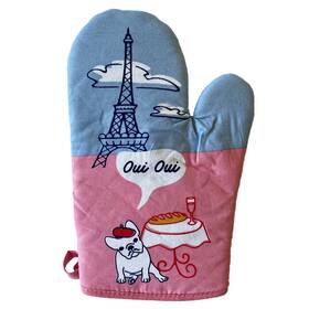 021ouiouifrenchbulldogma Crazy Dog Tshirts Oui French Bulldog Oven Mitt Funny Pet Puppy Animal Lover Kitchen Glove