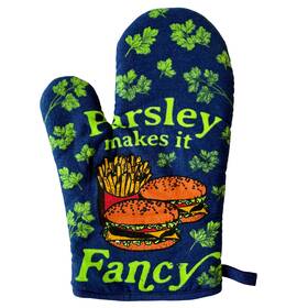 021parsleymakesfancyma Crazy Dog Tshirts Parsley Makes It Fancy Oven Mitt Funny Burger And Fries Cooking Kitchen Glove