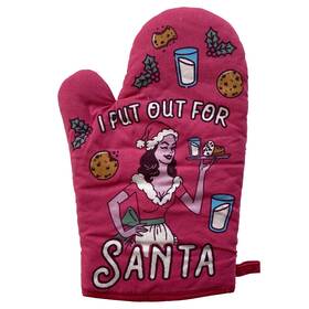 021putoutforsantama Crazy Dog Tshirts I Put Out For Santa Oven Mitt Funny Christmas Sexual Innuendo Milk And Cookies