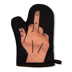 Crazy Dog Tshirts 192704608115 Middle Finger Oven Mitt Funny Flip The Bird Graphic Novelty Kitchen Glove