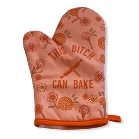 Crazy Dog Tshirts 192704608214 This Bitch Can Bake Oven Mitt Funny Cooking Baking Graphic Novelty Kitchen