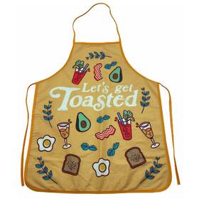 Crazy Dog Tshirts 192704608382 Lets Get Toasted Apron Funny Comfort Food Breakfast Bruch Graphic Novelty