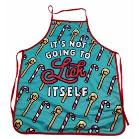 Crazy Dog Tshirts 192704608399 Its Not Going To Lick Itself Apron Funny Christmas Baking Candycane Graphic