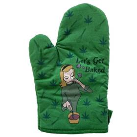 Crazy Dog Tshirts 192704721425 Lets Get Baked Oven Mitt Funny Marijuana Weed 420 High Kitchen Glove