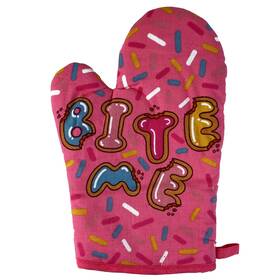 Crazy Dog Tshirts 192704724938 Bite Me Oven Mitt Funny Baking Cake Sprinkles Cookies Dessert Graphic Kitchen
