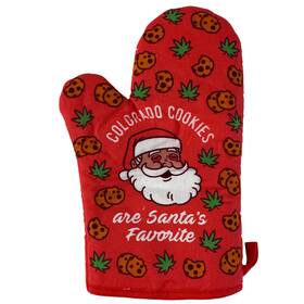 Crazy Dog Tshirts 192704724983 Colorado Cookies Are Santas Favorite Oven Mitt Funny Weed Pot Edibles Christmas