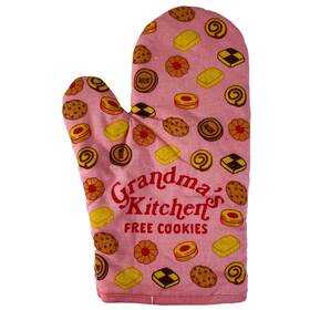 Crazy Dog Tshirts 192704725065 Grandmas Kitchen Free Cookies Oven Mitt Funny Grandmother Gift Baking