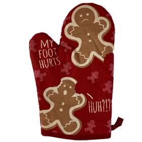 Crazy Dog Tshirts 192704725140 My Foot Hurts Oven Mitt Funny Christmas Eaten Gingerbread Cookies Holiday Gift