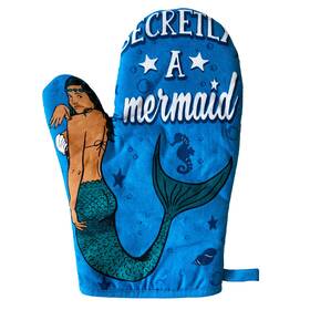Crazy Dog Tshirts 192704754263 Secretly A Mermaid Oven Mitt Funny Sea Ocean Princess Novelty Kitchen Glove