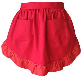 Crb Fashion 711877325768 Waist Apron Kitchen Cooking Restaurant 100% One Size Black Red