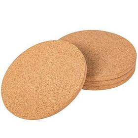 Crchom 792332763981 Cork Trivet 4 Pack Round Hot Pads For Dishes 8 Inch X 0.4 High Density Thic
