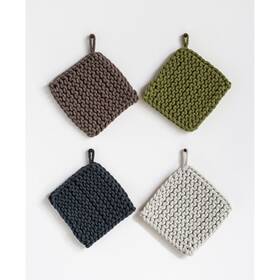 Creative Co-op 191009257110 Square Cotton Crocheted Pot Holder Set Of 4 Colors
