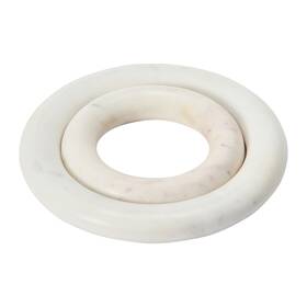Creative Co-op 191009429562 Set Of 2 Marble Trivets For Dining Table White