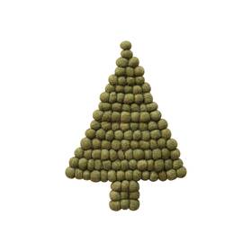 Creative Co-op 191009634348 Handmade Wool Felt Ball Tree Trivet Green