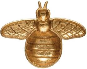 Df3369 Creative Co-op Decorative Cast Iron Gold Bee Shaped Dish
