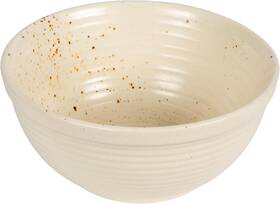 Df7232 Creative Co-op Farmhouse Stoneware Bowl White Speckled 2-1/2 Quart Ivory