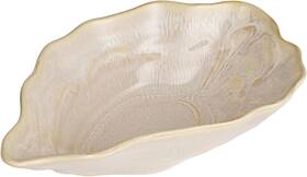 Df9755 Creative Co-op Oyster Shaped Stoneware Bowl Cream Small