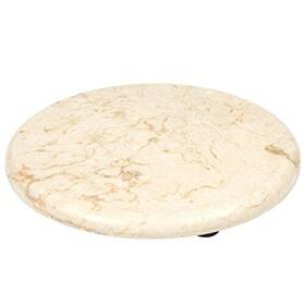 Creative Home 736105740748 Genuine Champagne Marble 8 Inch Round Trivet Cheese Serving Board Beige