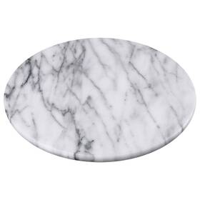 84077 Creative Home 8 Inch Natural Marble Round Trivet Hand-polished Stone Cheese Board Durabl