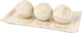 Rlt-07225 Creative Scents Rustic Luxe Decorative Tray And Orb Set 3 Inch Distressed White