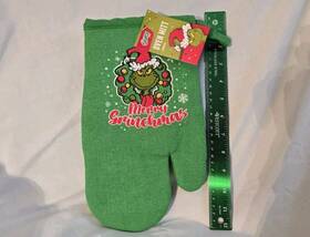 Creedence Holdings 196328370687 New 11.5 Inch Green Merry Grinchmas Oven Mitt 2023 - Grinch In Wreath Christmas