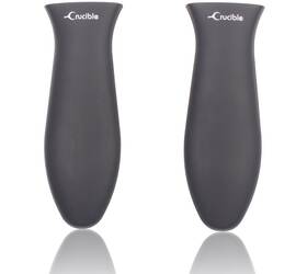 Crucible Cookware 021199159416 Silicone Hot Handle Holders Black 2pack Large