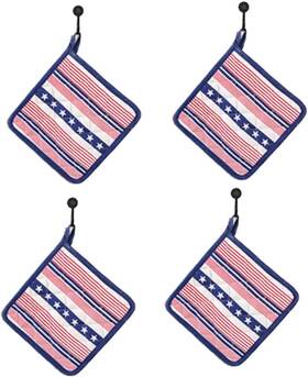 Ctw Home Collection 801106201502 Americana Pot Holder 8x8 Square Stars Stripes Blue Border Se