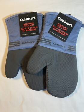 Cuisinart 042887246263 Best Brands Neoprene Oven Mitt Set Of 2 Blue/black 7.5 Inch X 12.5