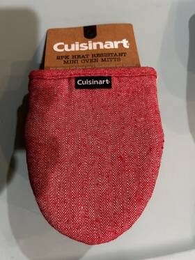 Cuisinart 042887341586 2 Pk Heat Resistant Mini Oven Gloves Mits Textured Red New