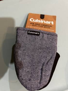 Cuisinart 042887341593 2 Pk Heat Resistant Mini Oven Gloves Mits Textured Blue New