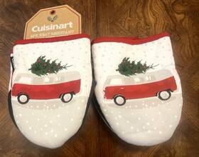 Cuisinart 042887381155 2 Pack Silicone Mini Oven Mitts - Christmas Design New Sets