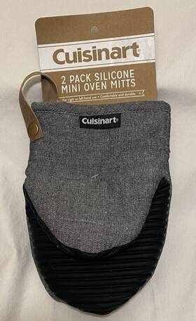 Cuisinart 042887448742 Silicone Non Slip Heat Resistant Mini Oven Mitts Black New