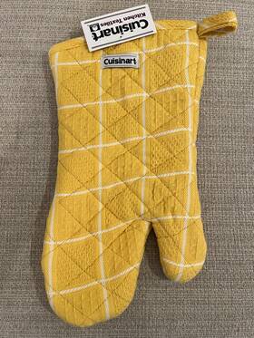 Cuisinart 086279105684 Nwt Kitchen Textiles Large Oven Mitt Yellow Plaid