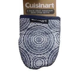 179483 Cuisinart Nwt 2 Pack Heat Resistant Oven Mitts Multicolor Geometric 5.5x7 In Tj
