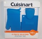 Cuisinart 6 Piece Silicone Kitchen Set 2 Oven Mitts Minis Trivet Blue 042887416741