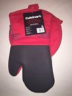 Cuisinart Neoprene Pot Holder Oven Mitt 2 Piece Set Red And Black Up To 500 F 042887261600