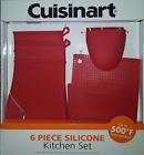 Cuisinart Silicone Kitchen Utensil Oven Mit Hot Pad Set 6 Piece Red 042887416734