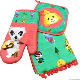 Culture Fly 689851768132 Animal Crossing Kitchen Set - Oven Mitt Towel And Pot Holder Anim