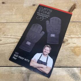 Curtis Stone 251906510964 Pair Bbq Heat Proof Oven Mitts Black The Exclusive Collection New