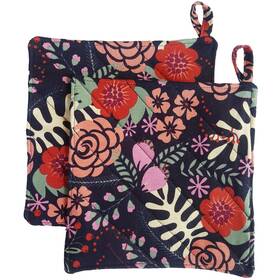 Cushystore 712198884149 Canvas Pot Holder Oven Pads Potholders Navy Blue For Cooking Kitch