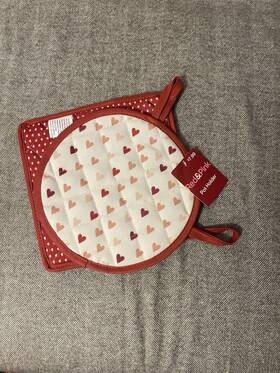 Cvs 050428394267 New Red And Pink Brand Valentines Day Hearts Set Of 2 Pot Holders 8 Inch X8
