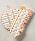 D37503851 Anthropologie Henslee Patchwork Pot Holder Oven Mitt Glove Set New