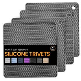 B0dwfpz5vk Daisiki Silicone Trivet Mats 4 Heat Resistant Pot Holders Multipurpose Non-slip Hot P