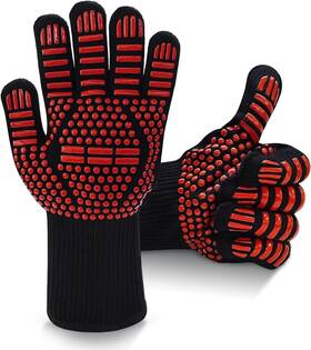 Ed001 Dakiwin Bbq Gloves Heat Resistant 1472 F Silicone 13 Inch Red