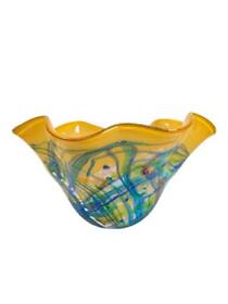 Dale Tiffany Lamps Viola Hand Blown Art Glass Bowl