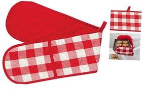 2170002 Danica Brands Double Chef Oven Mitt W7.5 X L36in Red Buffalo Check