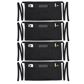 Daolong 748327995813 4 Pack Server Apron With 3 Pockets Waist Aprons 24 X 12 Inch Balck