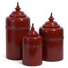 56139-3 Decor 3 Red Set Improvements Canisters Home Metal