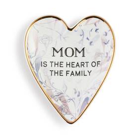 1003480391 Demdaco Mom Family White 4 X 3.5 Ceramic Stoneware Art Heart